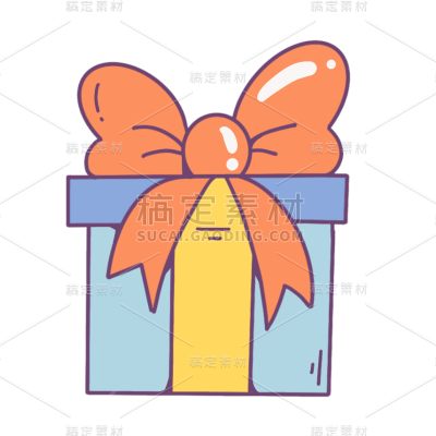 手绘-毕业装饰贴纸2-礼盒
