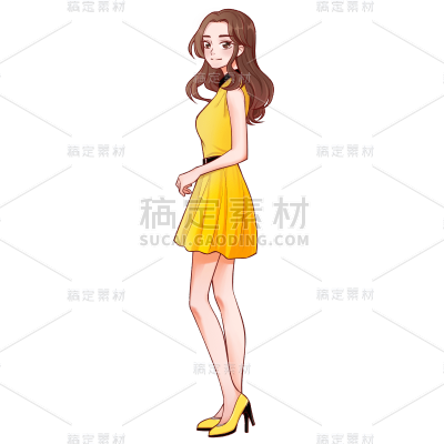 手绘-漫画风动漫人物插画1