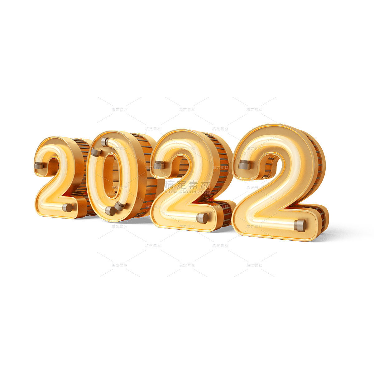 3D金色2022商务新年艺术字