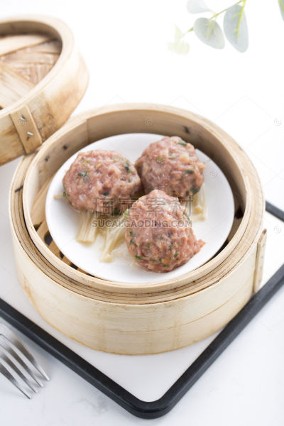 美食系列写实港式茶点小吃肉丸