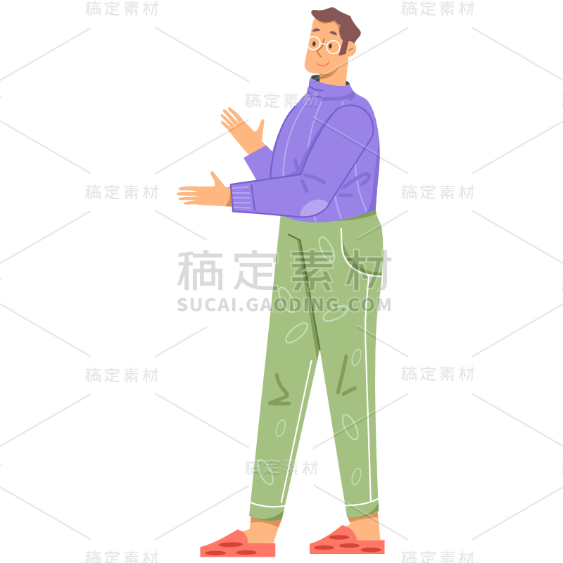 手绘-男性人物插画-男人1