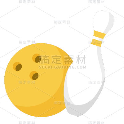 卡通风球类贴纸-保龄球