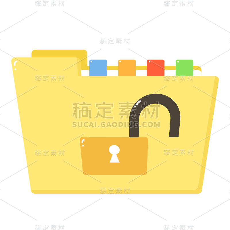 扁平-文件夹办公用品贴纸-SVG10