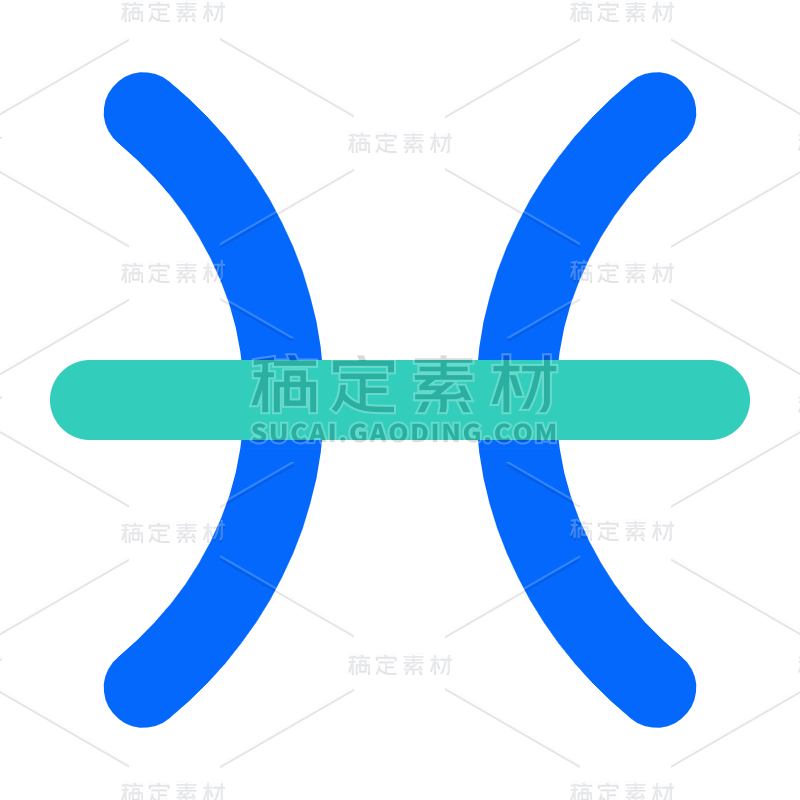 十二星座简约贴纸-SVG-双鱼座