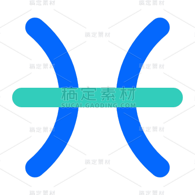 十二星座简约贴纸-SVG-双鱼座