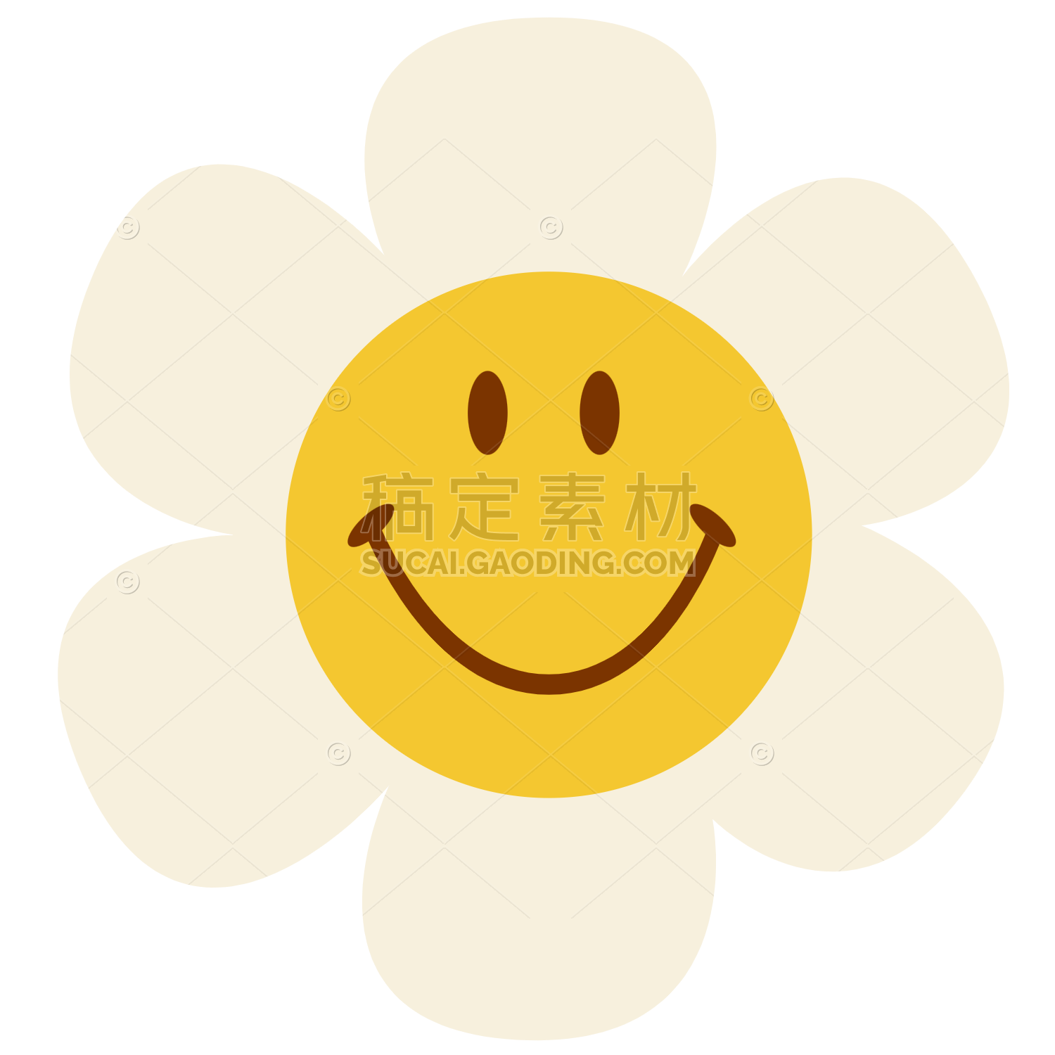 Flower and Smiley Face Sticker