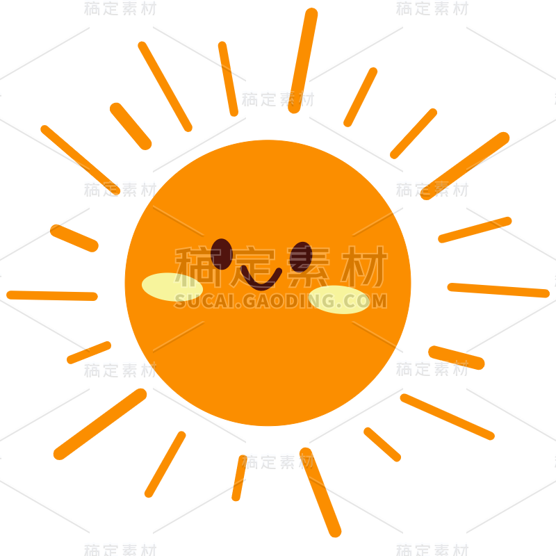 简单装饰型贴纸-太阳
