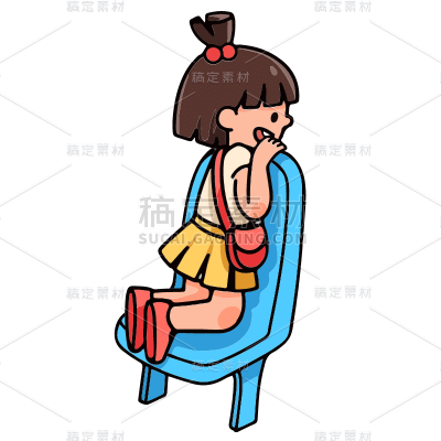 手绘-描边通勤人物插画贴纸4