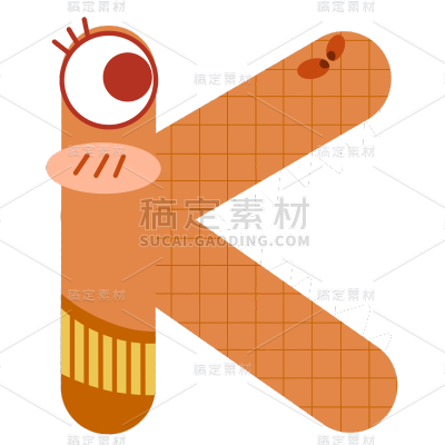 卡通-英文字母元素贴纸-K
