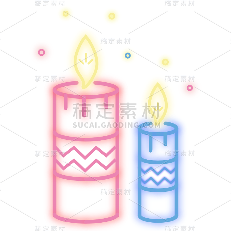 生活装饰类霓虹灯贴纸-蜡烛