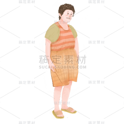 手绘-人物穿搭人物插画贴纸6