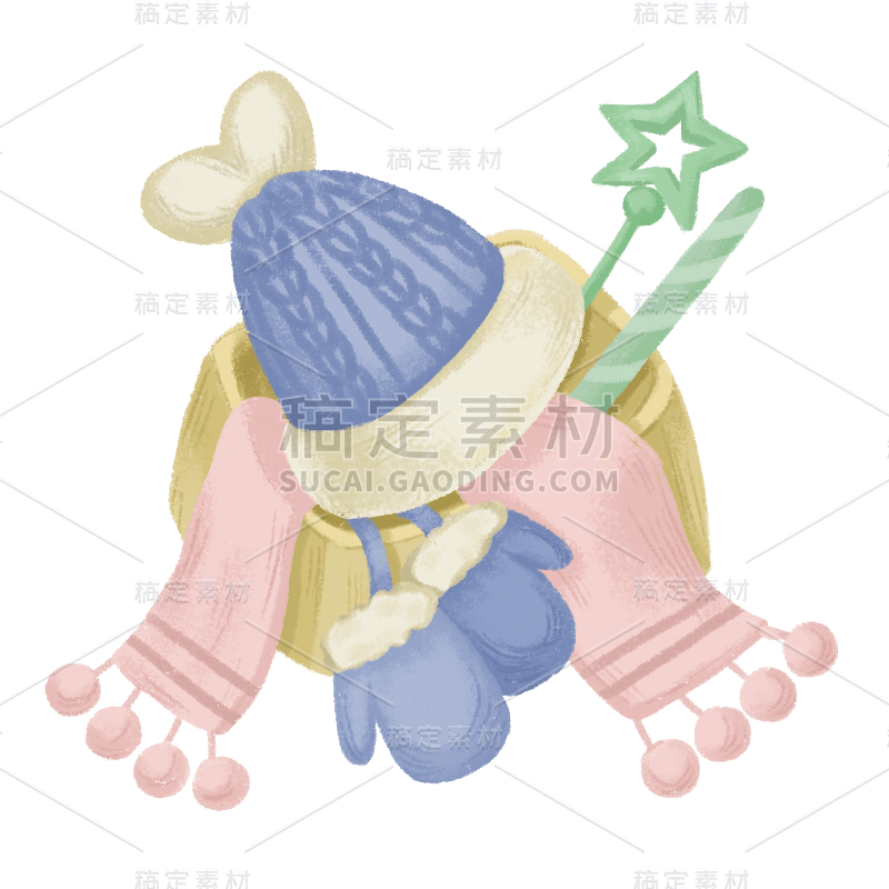 手绘可爱风插画贴纸-衣物