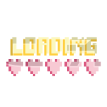 loading爱心进度条黄粉像素风动态贴纸