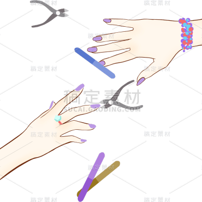 手绘-美甲元素-美甲