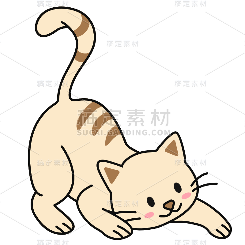 手绘猫咪动物描边元素贴纸