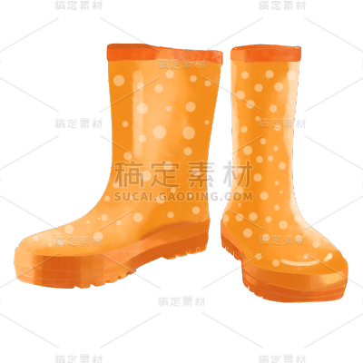 手绘-水彩雨具家居生活贴纸5