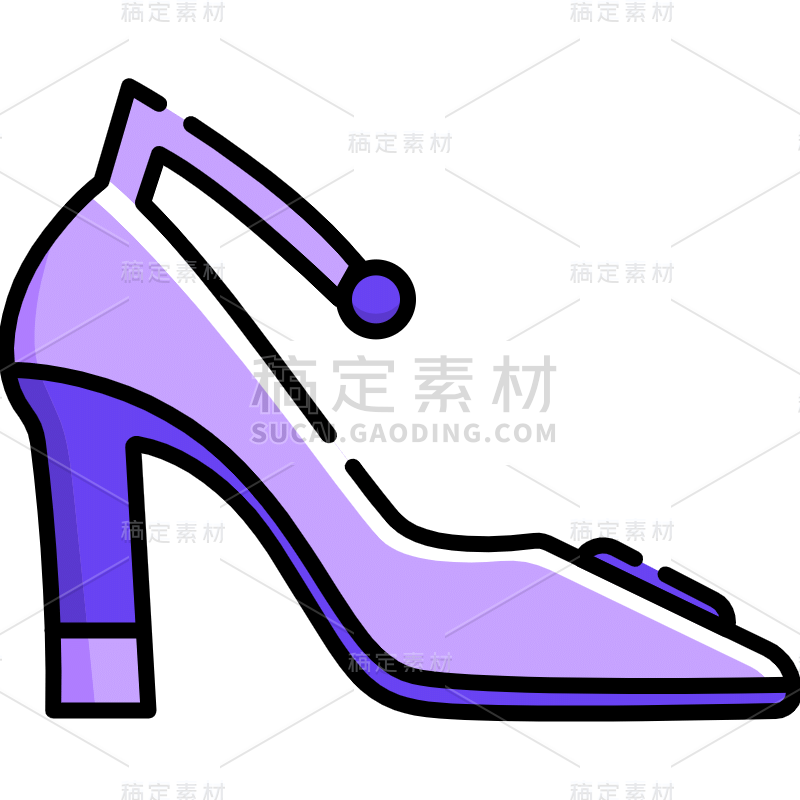 手绘紫色高跟鞋MBE风icon