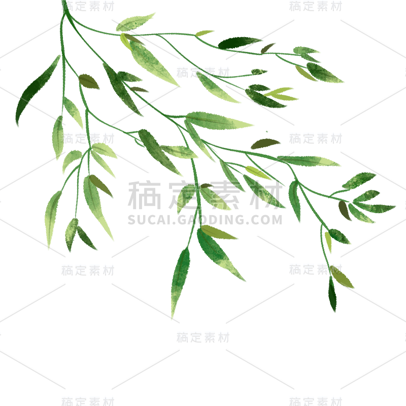 手绘-水彩花卉植物贴纸5