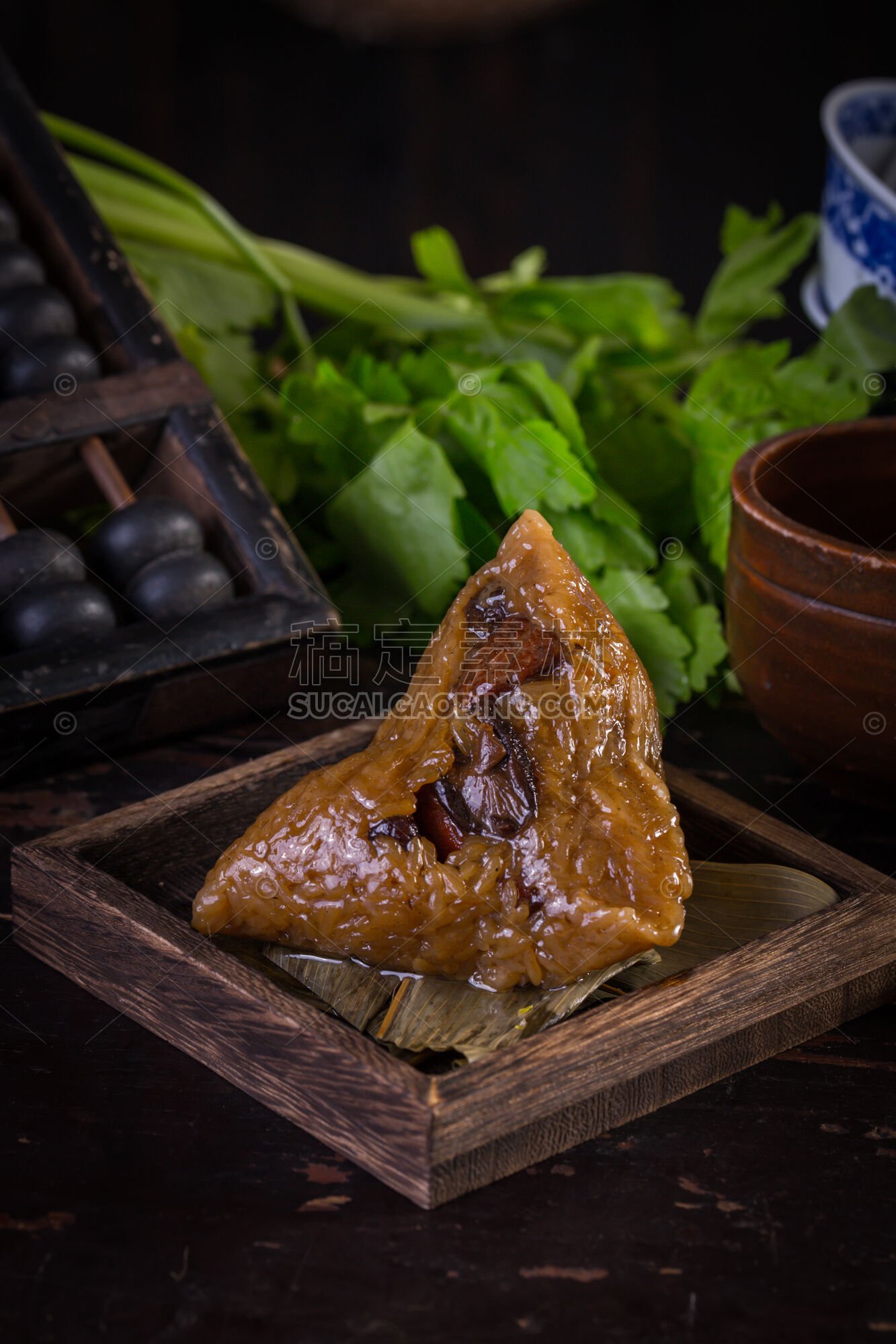 美食系列写实中国传统风味小吃烧肉粽