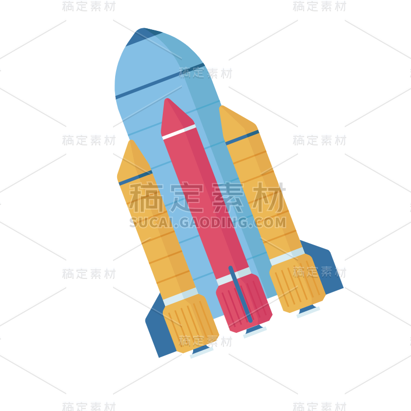 矢量风-扁平科技素材-火箭