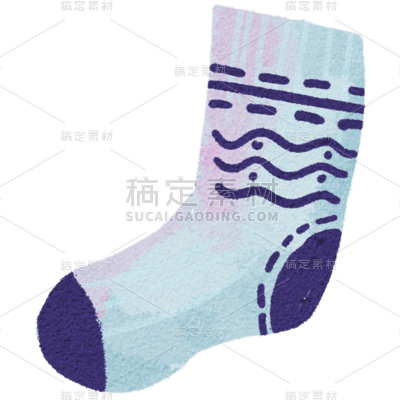 毛线编织的厚实袜子