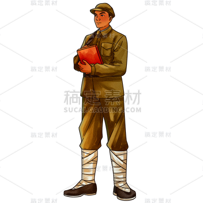手绘肌理-复古人物常规贴纸人12