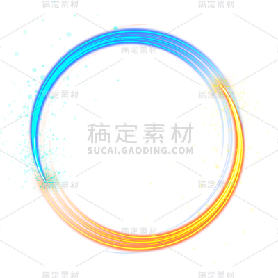 手绘-红蓝双色火焰光环装饰贴纸9