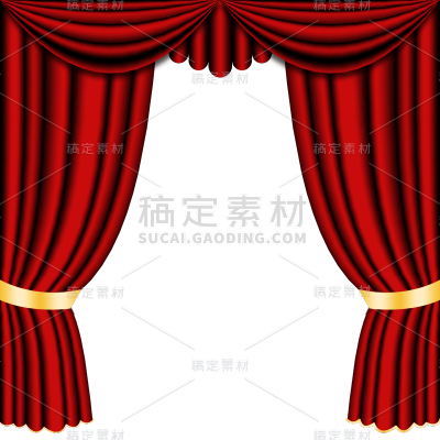 手绘-舞台幕布装饰贴纸5