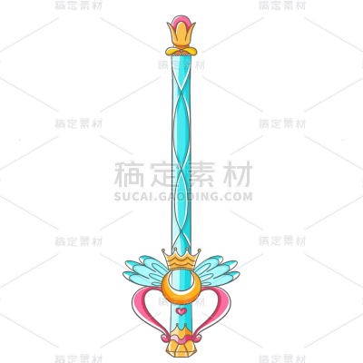 手绘-魔法棒元素常规贴纸