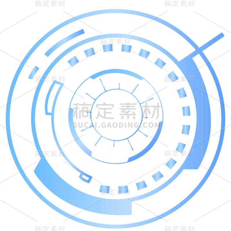 扁平科技风光圈光环装饰贴纸2