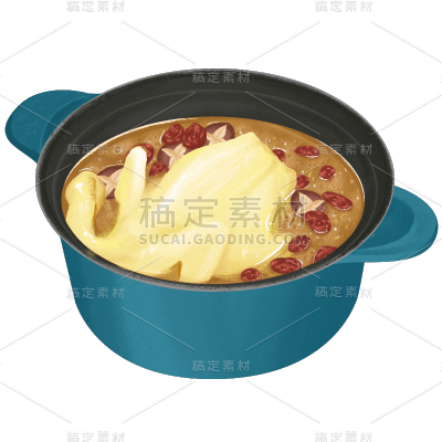 手绘-汤类美食元素贴纸2