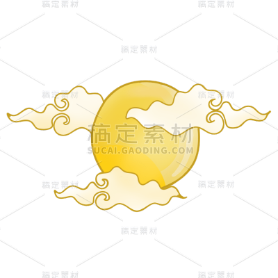 手绘-七夕中国风装饰元素贴纸9