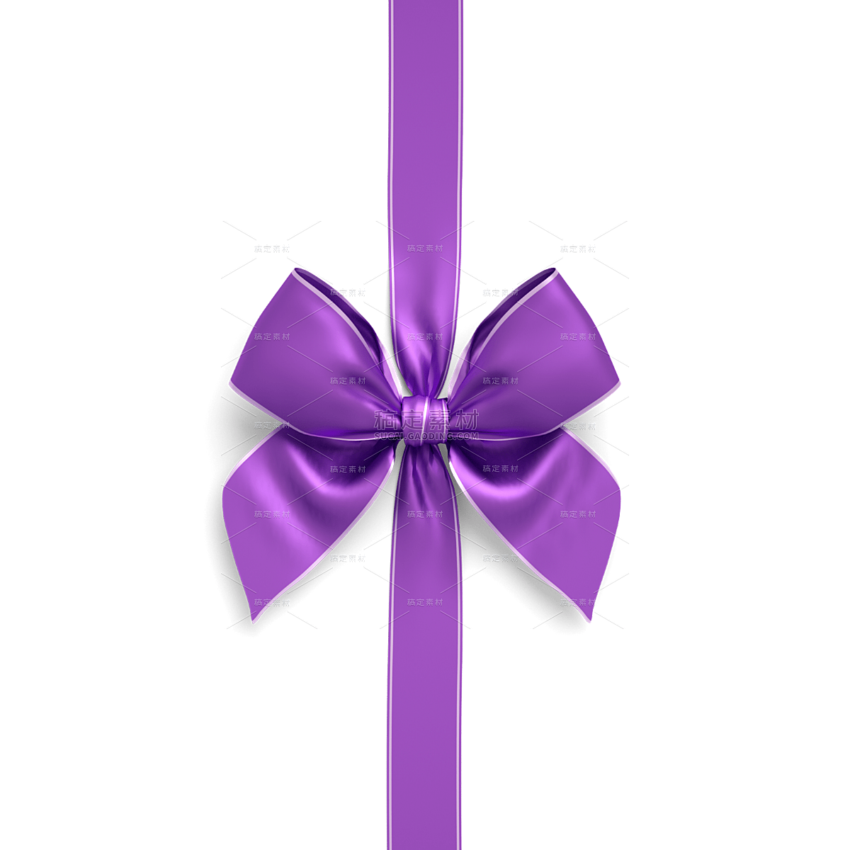 紫色礼物2.5D蝴蝶结元素