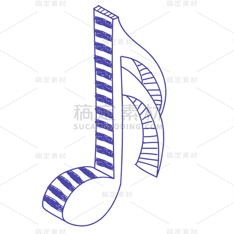 手绘-音符元素贴纸SVG-5