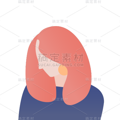 扁平人物头像元素主题-女生