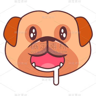 手绘-狗狗头像动物元素贴纸8