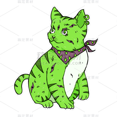 手绘-街头涂鸦动物元素-猞猁