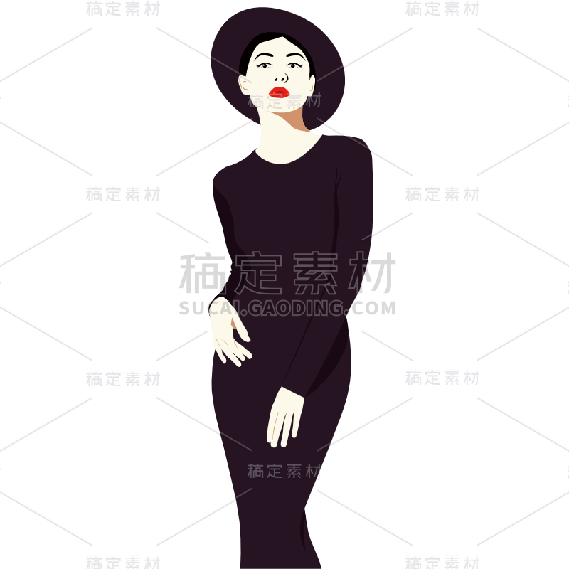 扁平插画-女性元素