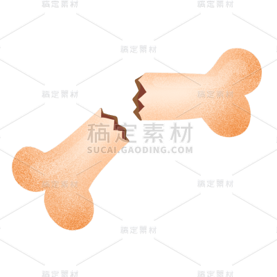 手绘-垃圾分类环保元素贴纸-骨头