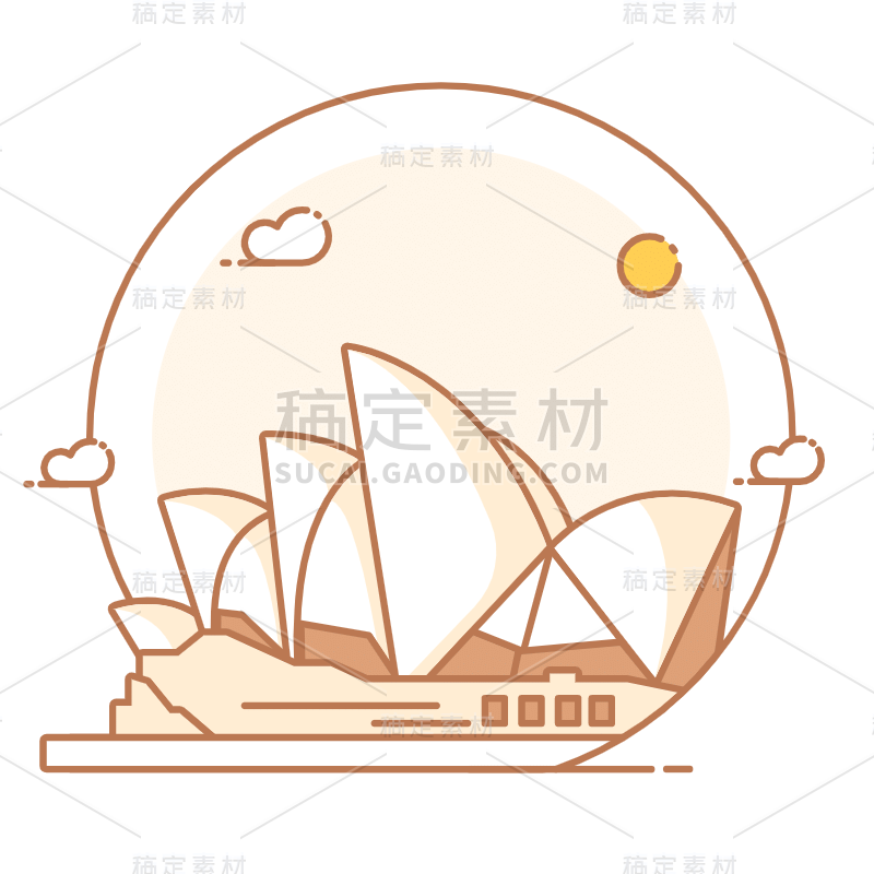 SVG-旅行类icon-悉尼歌剧院