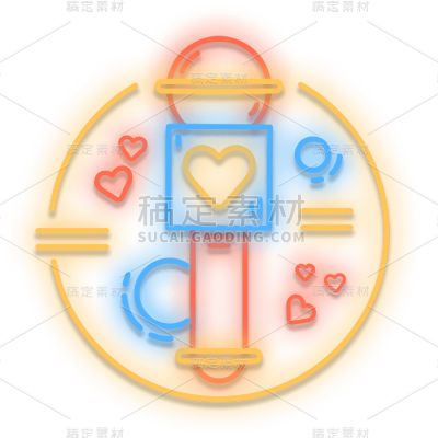 霓虹灯风麦克风贴纸3
