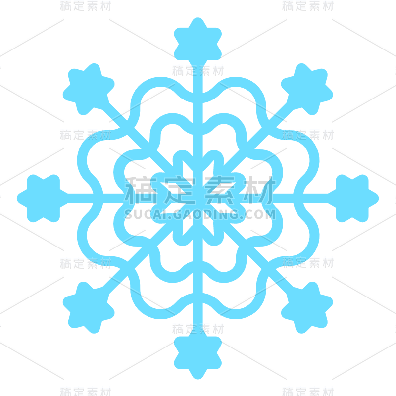 ICON-矢量蓝色雪花图标19