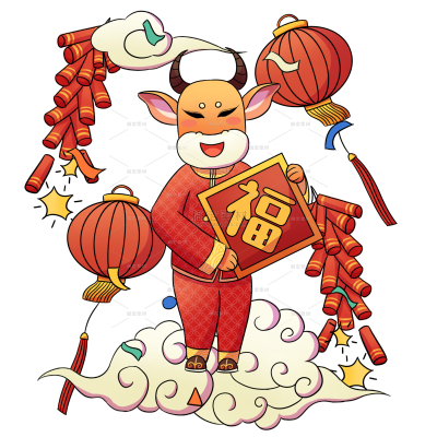 春节主题元素贴纸