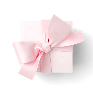 粉色3D情人节礼物盒蝴蝶结元素