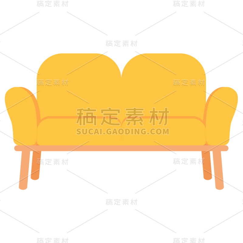 扁平风家具摆件贴纸-svg-沙发2