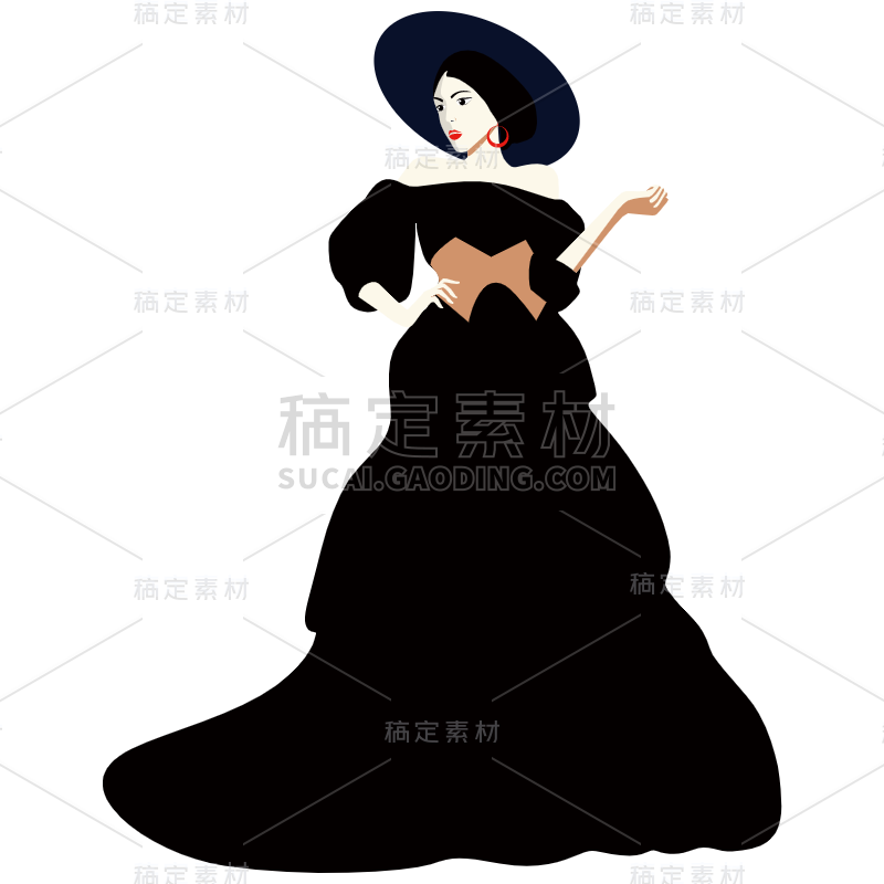 扁平插画-女性元素