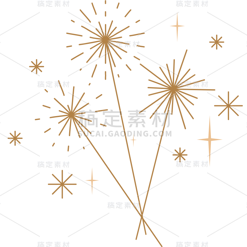 手绘-简笔画氛围贴纸SVG-烟花棒