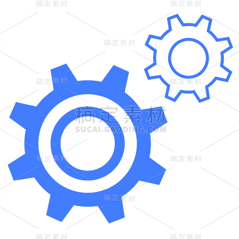 矢量齿轮工具几何蓝色元素