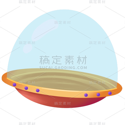 手绘-天文元素贴纸-飞碟