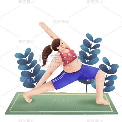手绘-人物减肥贴纸1